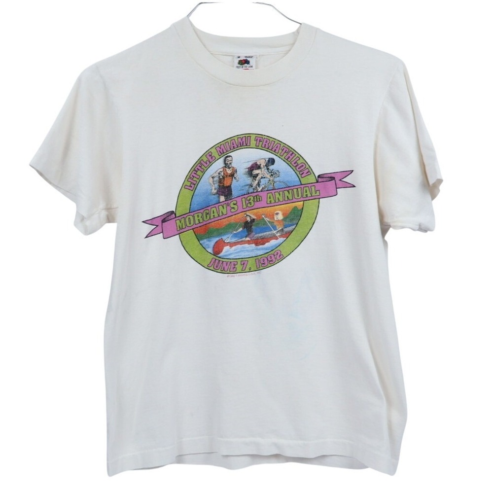 VTG 1992 Little Miami Triathlon Morgan's 13th Annual Retro‎ Tee FOTL S.S. Medium